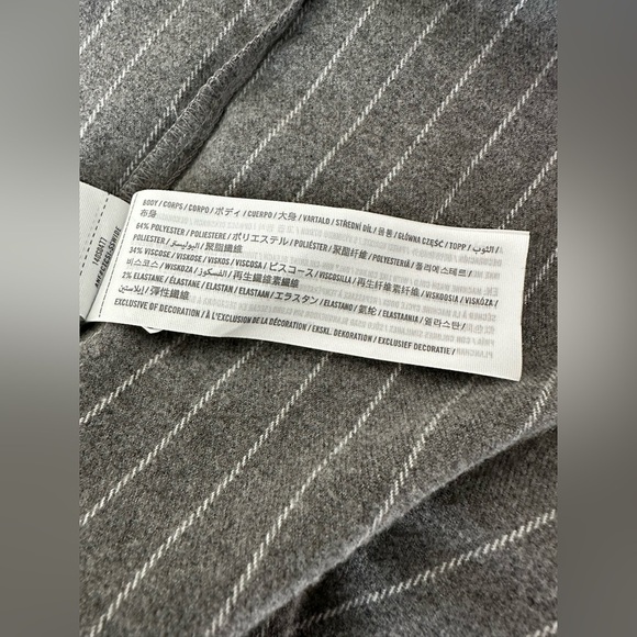Abercrombie & Fitch Oversized Gray Striped Button-Up Shirt Size Large - Picture 7 of 7